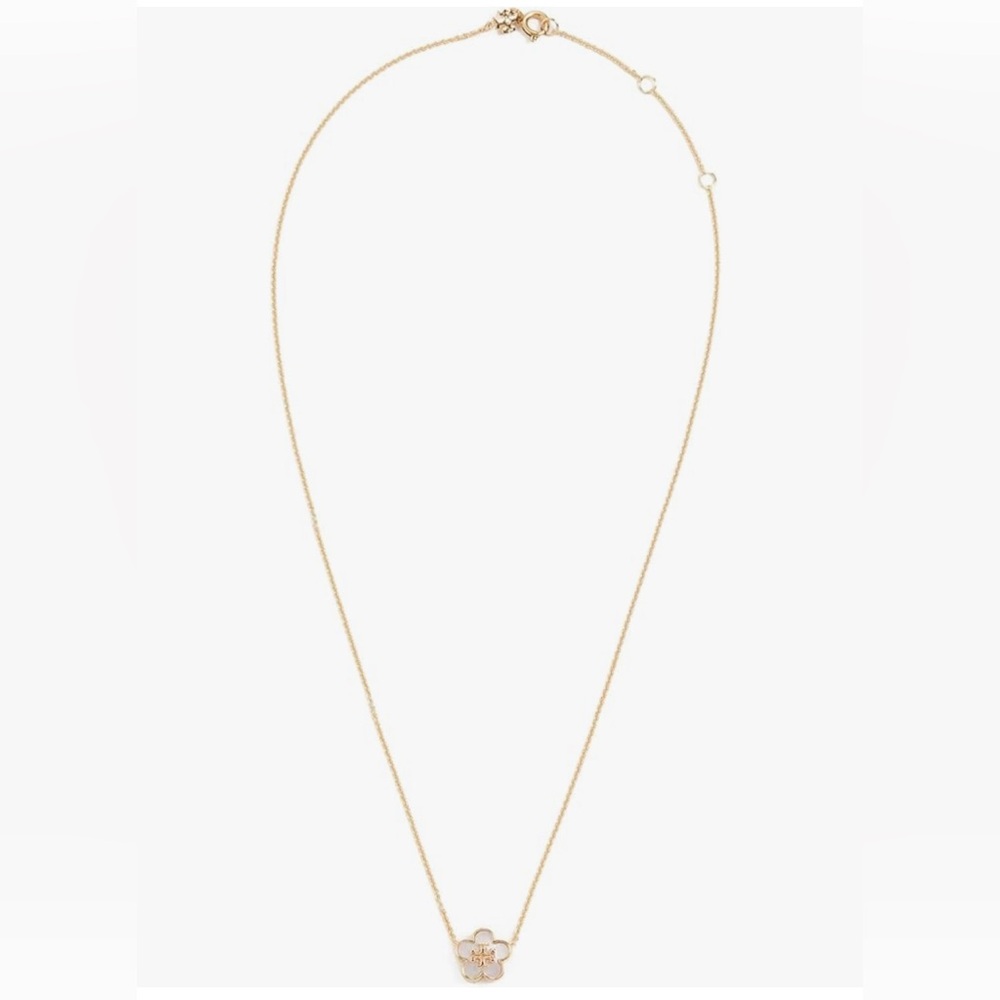 Tory Burch Kia Flower Pendant Necklace and Clover Earring’s NEW - Picture 4 of 15